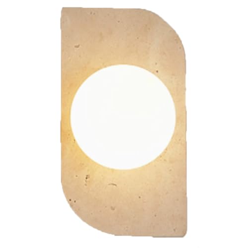 Luminaria de pared piedra travertino G4 moderna con pantalla cristal doble luz