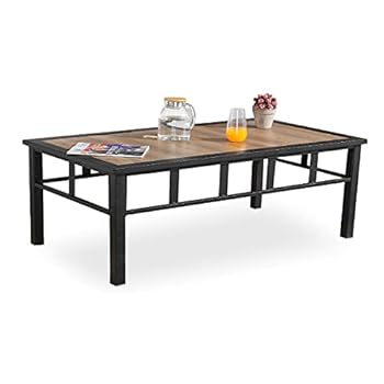 Alternative view of PatioFestival Metal Coffee Table Patio Furniture Steel Rectangle Table,Weather Resistant Aluminum Composite Panel Large Side Table for Indoor and Outdoor Design