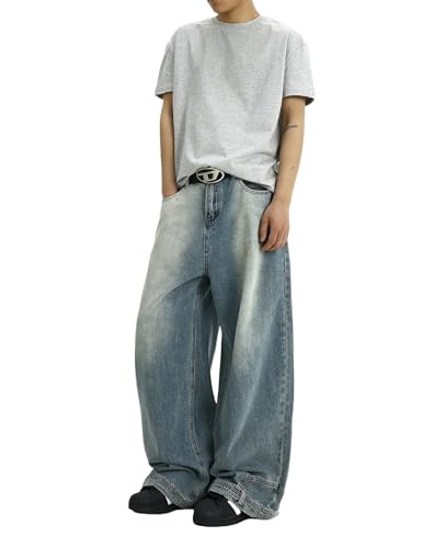 Men Baggy Jeans 90s Vintage Y2k Straight Leg Pants Hip Hop Skateboard Streetwear Trousers2