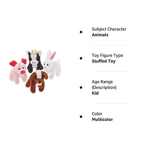 U. S. Toy Plush Furry Farm Animals, Multicolor, 12 Each Set #TOP1