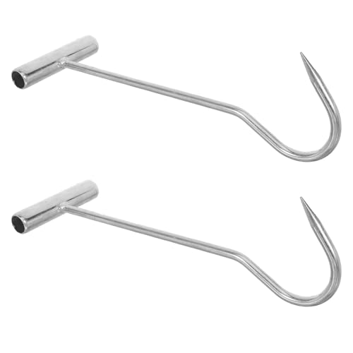 Gancho para tapas de alcantarilla de hierro galvanizado herramienta para levantar trampillas plata