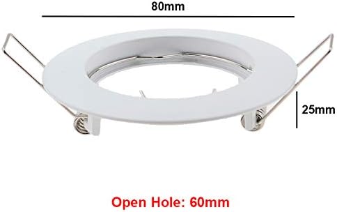 Pack of 10 Recessed Lighting Frame GU5.3 MR16 Fitting Frost White Ceiling Downlight Fitting 60mm(2.36in) Cutout(Frost White)