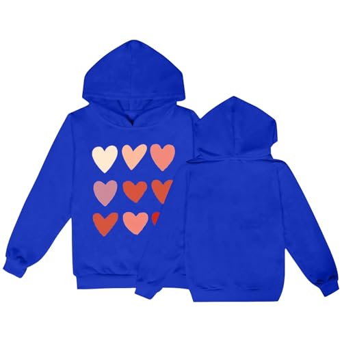 Sudadera con Capucha de Color para niños, Sudadera con Capucha de Deportiva de Ocio para Estudiantes de otoño Sudaderas Larga Hombre (Blue, 7-8 Years)