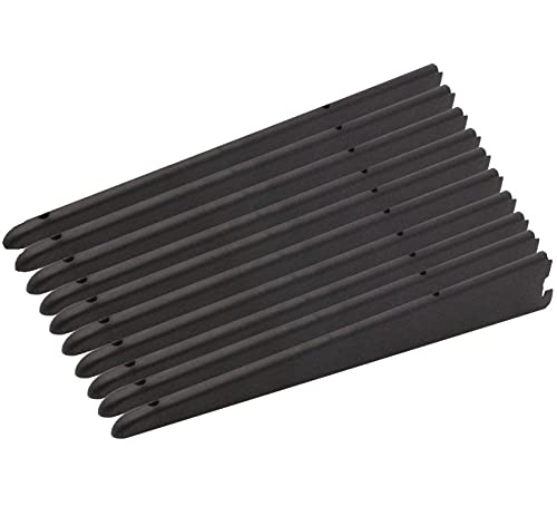 EAI Twin Slot Wall Mounted Shelving Bracket - Pack of 10, Black, 370mm | Strong, Heavy Duty Steel Shelf Bracket | for Shed, Garage, Indoor Storage | Easy to Install Rack