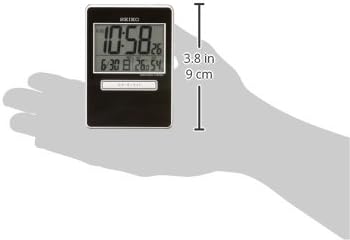 Seiko Clock Clock Thermo-Hygrometer Calendar Display with Radio Waves Digital Tiger Bella (Black) SQ699K