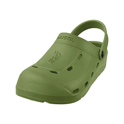 Image of NUUSOL Unisex McCall Clog; Non-Slip Hiking /Plantar Fasciitis Footwear; Soft, Lightweight & Comfortable; Arch Support & Textured Footbed, Cedar Green, 8 Women /7 Men