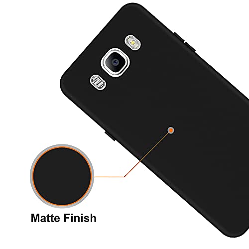 HELLO ZONE Exclusive Matte Finish Soft Back Case Cover for Samsung Galaxy J7 2016 - Black