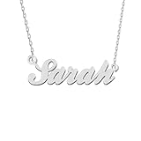 GR35Z9 Sarah Name Necklace Silver Initial Pendant Necklace Dainty Jewelry for Women