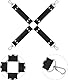 12er BDSM Bondage Set Fesselset Erotik SM Sex Spielzeug Zugband Handschellen Knöchelmanschetten Analplug Nippelklemmen Ballknebel Federkitzler Augenmaske Peitsche Paddel Baumwollseil Paare (schwarz)