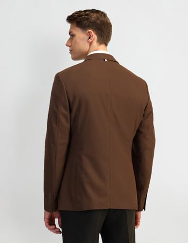 Image of Arrow Knitted Textured Pattern Mens Blazer with Three Pockets and Double-Vented Back Hem Single Breasted Blazer
