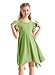Alakuoti Toddler Girls Dress 2024 Summer Green Double Layer Ruffle Short Sleeve Fashion High Low Swing Dresses for Kids 4t 5t