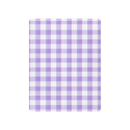 Image of Crib Sheet Breathable Soft Crib Mattress Sheet for Baby Toddler Boys Girls Fitted Crib Sheet Fit Standard Crib Mattress 39 x 27 Inch Purple Gingham Checkered