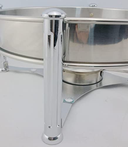 hyywmgx Runder Chafing Dish aus Edelstahl in voller Größe, Chafers und Buffetwärmer-Sets mit Essenspfanne, Rahmen… – Bild 7