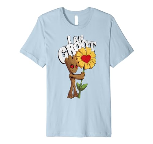 T-shirt Groot avec marguerite Marvel, le vêtement tendre pour exprimer votre amour