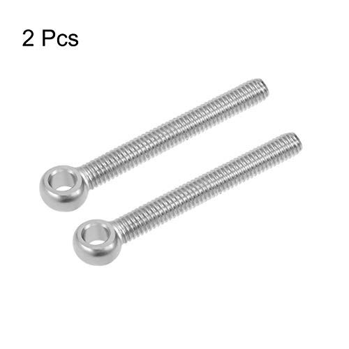 Image of uxcell M6 x 50mm Machinery Shoulder Swing Lifting Eye Bolt 304 Stainless Steel Metric Thread 2pcs
