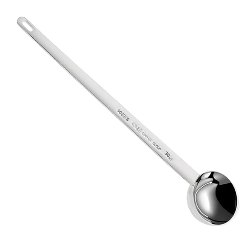 Kaffeelot Edelstahl Kaffeelöffel Portionierer, Langer Dosierlöffel Coffee Scoop 30ml Dosierlöffel Lang Kaffee Messlöffel Edelstahl, Griff Silber...