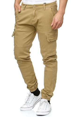 Indicode Herren August Cargohose aus Baumwolle mit 6 Taschen | Cargo Chino...