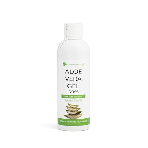 Aloe Vera Gel Puro, Biologico, Lenitivo per pelli irritate. Per Viso, Corpo e Capelli. Idratante, rinfrescante post scottature solari, post depilazione e rasatura.200 ML