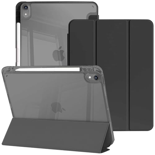 Funda Compatible con iPad Air 11 Pulgadas M4 2026/M3 2025/M2 2024, iPad Air 5.ª/4.ª Generación 2022/2020, Híbrida Delgada Antichoque con Carcasa Trasera Transparente, Negro
