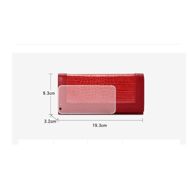 Wallet Women's European and American Crocodile Pattern Clutch Multifunctional Wallet(White-Patch Five-Pointed star4)3