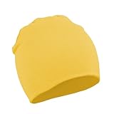Zando Baby Beanie Newborn Hats Infant Beanies Seamless Fit Warm Soft Cute Skin Friendly Comfortable Yellow Knit Nursery Cap for Daliy Halloween Boys Girls 0-12 Months