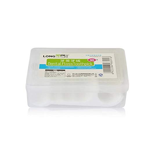 YWPlastic dental floss stick ultra-fine toothpick line with a bay hook at the end of the toothpick line care floss round floss, 30pcs