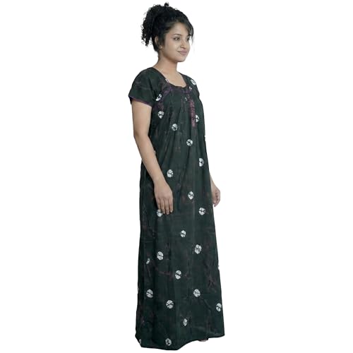 Image of Women's Cotton Printed Maxi Nighty