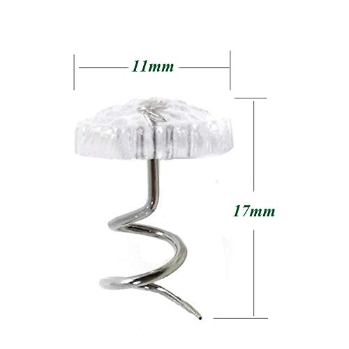 Jffx 50 Pieces Upholstery Tacks, Twist Pins For Slipcovers And Bedskirts Clear Head Screw Nail Spiral Bed Skirt Pins #TOP1