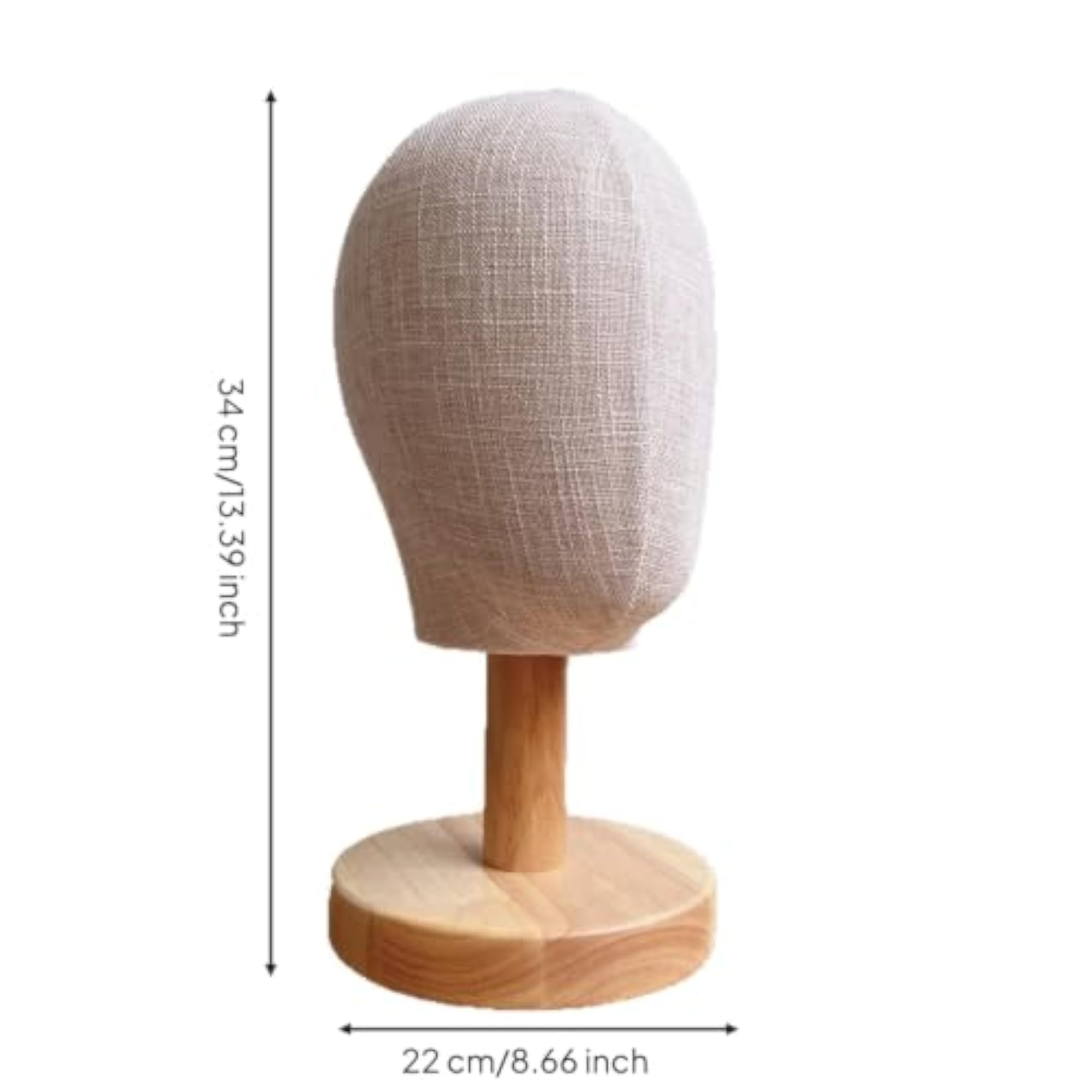 Pinnable Head Stand with Wooden Base, Sturdy Design