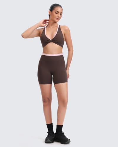 Image of Aoxjox Women's Workout Sports Bras Fitness Metamorph Sienna Twist Bra Yoga Crop Tank
