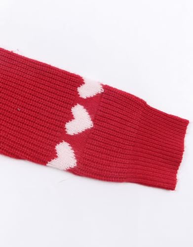Image of Women's Pullover Sweaters Cute Multi-Hearts Knitted Casual Sweater