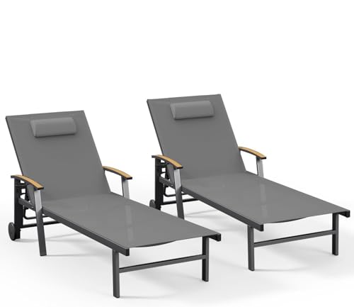 Ciokea Outdoor Lounge Chair with Pillow Set of 2 5 Review