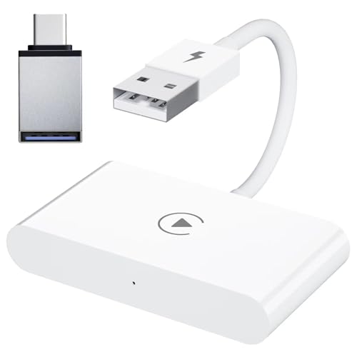 BEBSR Wireless CarPlay Adapter for iPhone - Converts Wired to Wireless CarPlay, Plug & Play - Compatible with BMW, Lexus, Ford, Benz, Audi, Volvo, and More - iOS 10+ Supported