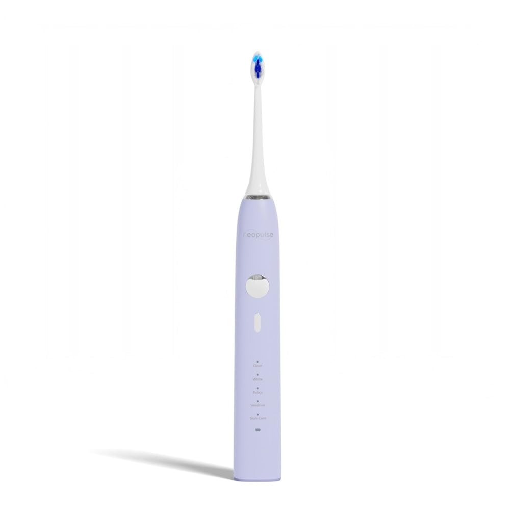 NEOPULSE® elektryczna szczoteczka do zębów liliowych - NEOSONIC®- Akumulator - 3 miesiące baterii - 15 ustawień - timer - 2 główki szczoteczek (białe) - francuska marka