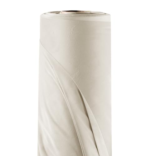 Filumi Stoff Meterware 1m, Breite 3m, Cremig, Samtstoff, Stoffe zum Nähen, Vorhangstoff, Polsterstoff, Möbelstoff, Stoff für Kissenbezüge, stoffhose Velto
