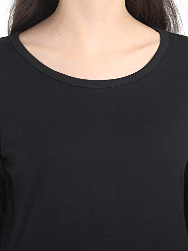 Image of FLEXIMAA Women's Cotton Plain Round Neck Full Sleeve T-Shirt
