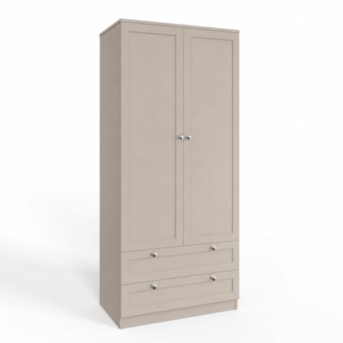 Image of FWStyle Artus Beige 2 Door 2 Drawer Wardrobe