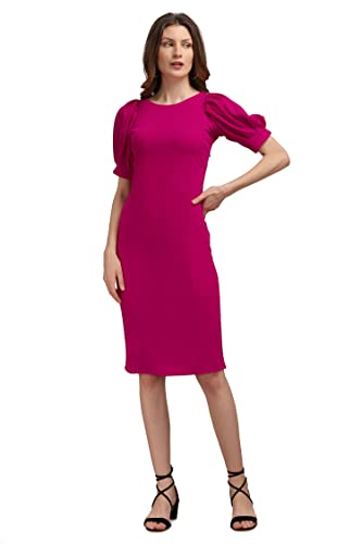 Image of PURVAJA Women's Bodycon Knee Length Dress (Ruby-564-570)