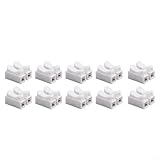 Quick Connect Terminal Wire Branching Connector 6A Reusable Parallel Electrical Connector for High Voltage Tool- Wiring, CH-2 White 10-Pack