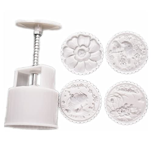 Juego de moldes para tartas de luna, 100 g, sellos redondos de mediados de otoño para festivales, cortador de postres de galletas