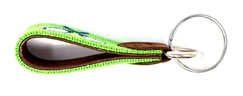 Image of Leather Hand-Stitched Needlepoint Key Fob or Key Chain