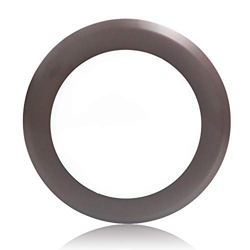 Buy 1 get 1 🔥 Slim Round LED Flush Mount Ceiling Light Fixture, 6inch LED Dimmable Disk Light, 15W 1100 Lumens, Warm White 3000K, Aluminum Baffle Bronze Trim- Round Closet Light ETL Listed