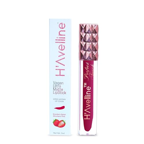 Image of H'Avelline Perfect Touch Velvet Matte Liquid Lipstick - Strawberry Splash | Buy 1 Get 2 Shades Free | Highly Pigmented | Lightweight Smooth Texture | Transfer Resistant | Long Lasting Hydrating Formula | Womens Day Sale