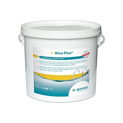 BAYROL e-Alca-Plus - Granulat zur Korrektur eines instabilen pH-Wertes aufgrund niedriger Alkalinität - Eimer enthält Dosierbecher & Plastikbeutel mit Sicherheitsverschluss - 5 kg Cover