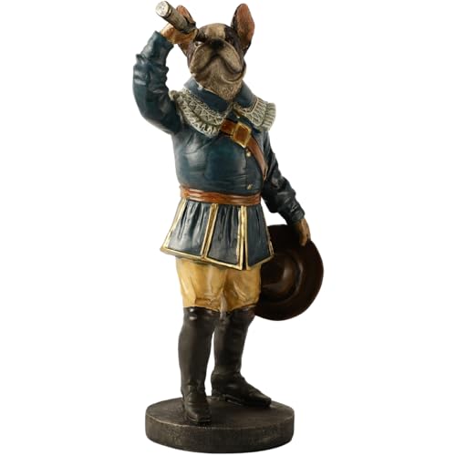 Image of ARMONIA Decorative French Bulldog Figurine, Royal Blue Attire, Telescope Design, Regal Character Statue | Showpiece Figurine Idol for Home Decor Gift,New Year Gift,Christmas Decoration & Housewarming