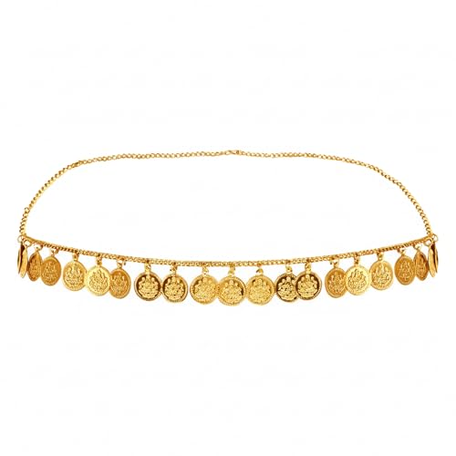 Image of I Jewels Navratri Ethnic Coin Tassel Adjustable Boho Waist Chain /Belly Chain /Kamarband For Women