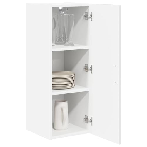 ATOMSTACK MAKER Armoire de cuisine - Blanc brillant - 30 x 31 x 80 cm - Armoire murale moderne avec portes coulissantes en bois - Peu encombrant et durable...