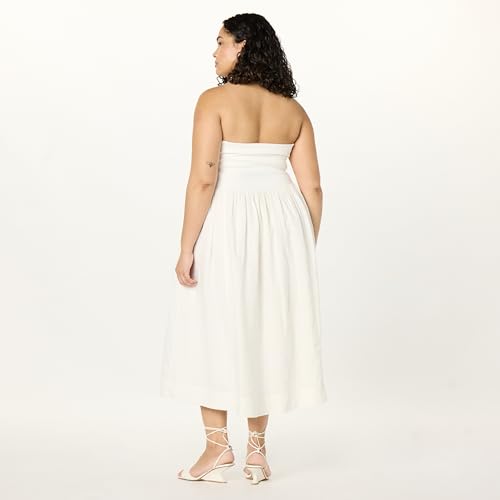 Image of The Drop Womens Hellen Strapless Mixed Media Maxi Dress