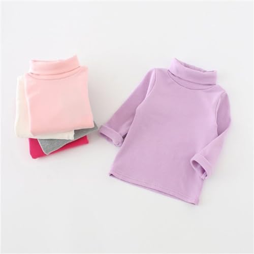 Toddler Girls Turtleneck Sweater Long Sleeve Flannel Fleece Solid Clothes Kids Fall Soft Thermal Comfy Base Layer Tops3