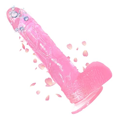 Pink Flower Realistic Adult Tools for Women Thrusting Stimulation Silicone Easy Clean Portable Womens Toys Classic Wand with Powerful Suction Cup for Hands-Free Play Outdoors or at Home
